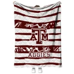 personalized texas am aggies layered florals maroon white quilt blanket best selling