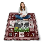 personalized texas am aggies snoopy coach maroon quilt blanket best selling