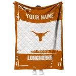 personalized texas longhorns grunge patch orange white quilt blanket best selling