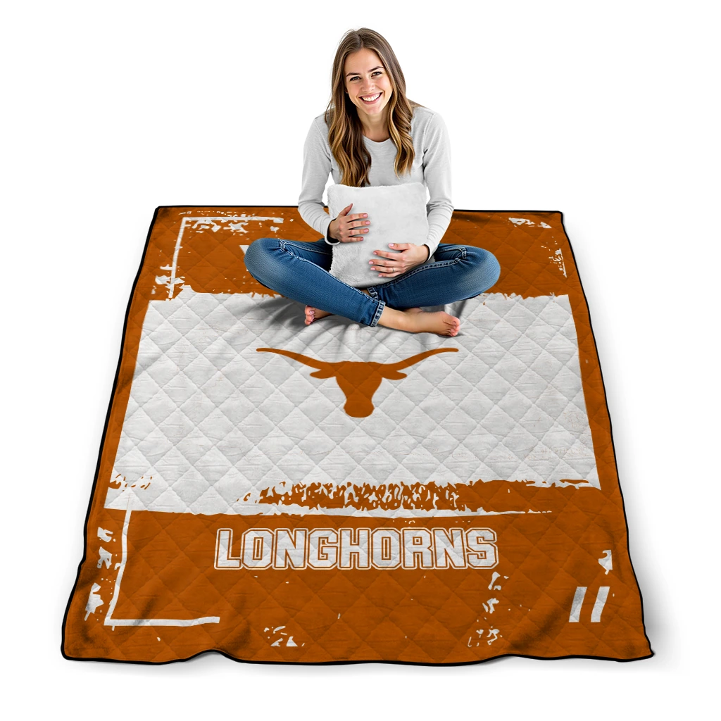 personalized texas longhorns grunge patch orange white quilt blanket high quality personalized texas longhorns grunge patch orange white quilt blanket high quality