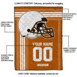 personalized texas longhorns helmet theme orange quilt blanket best selling