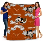 personalized texas longhorns mickey football orange quilt blanket best selling