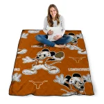 personalized texas longhorns mickey football orange quilt blanket best selling