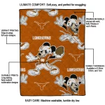 personalized texas longhorns mickey football orange quilt blanket best selling