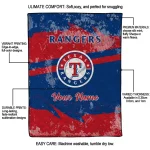 personalized texas rangers brushstroke layers blue quilt blanket best selling