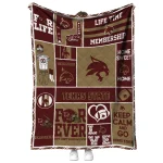 personalized texas state bobcats helmet passion maroon quilt blanket best selling