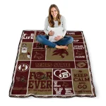 personalized texas state bobcats helmet passion maroon quilt blanket best selling