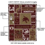 personalized texas state bobcats helmet passion maroon quilt blanket best selling