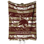 personalized texas state bobcats layered florals maroon white quilt blanket best selling