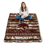 personalized texas state bobcats layered florals maroon white quilt blanket best selling