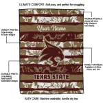 personalized texas state bobcats layered florals maroon white quilt blanket best selling