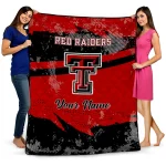 personalized texas tech red raiders brushstroke layers red quilt blanket best selling