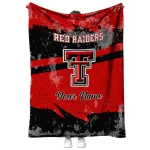 personalized texas tech red raiders brushstroke layers red quilt blanket best selling