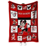 personalized texas tech red raiders mickey crimson red white quilt blanket best selling