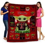 personalized texas tech red raiders yody baby pattern red quilt blanket best selling