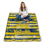 personalized toledo rockets layered florals blue white quilt blanket best selling