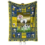 personalized toledo rockets snoopy coach blue quilt blanket best selling