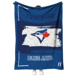 personalized toronto blue jays grunge patch blue white quilt blanket best selling
