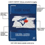 personalized toronto blue jays grunge patch blue white quilt blanket best selling