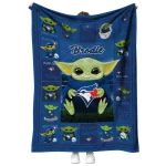 personalized toronto blue jays yody baby motif blue quilt blanket best selling