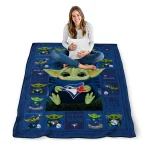 personalized toronto blue jays yody baby motif blue quilt blanket best selling
