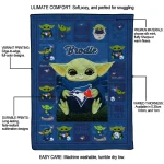 personalized toronto blue jays yody baby motif blue quilt blanket best selling