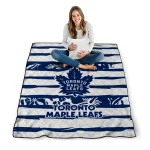 personalized toronto maple leafs layered florals blue white quilt blanket best selling