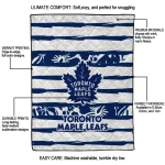 personalized toronto maple leafs layered florals blue white quilt blanket best selling