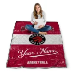 personalized toronto raptors helmet fan red white quilt blanket best selling