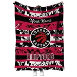 personalized toronto raptors layered florals red white quilt blanket best selling