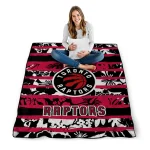 personalized toronto raptors layered florals red white quilt blanket best selling