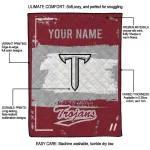 personalized troy trojans grunge patch red white quilt blanket best selling