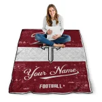 personalized troy trojans hibiscus burst red white quilt blanket best selling