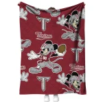 personalized troy trojans mickey football red quilt blanket best selling