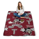personalized troy trojans mickey football red quilt blanket best selling