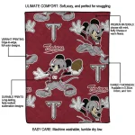 personalized troy trojans mickey football red quilt blanket best selling