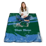 personalized tulane green wave brushstroke layers green quilt blanket best selling