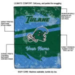 personalized tulane green wave brushstroke layers green quilt blanket best selling
