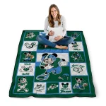 personalized tulane green wave mickey crimson green white quilt blanket best selling