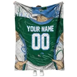 personalized tulane green wave player sketch green gray quilt blanket best selling