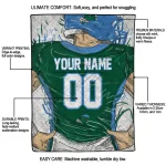 personalized tulane green wave player sketch green gray quilt blanket best selling