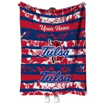 personalized tulsa golden hurricane layered florals blue white quilt blanket best selling