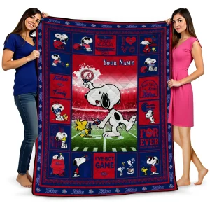 personalized tulsa golden hurricane snoopy coach blue quilt blanket best selling