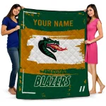 personalized uab blazers grunge patch green white quilt blanket best selling