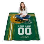 personalized uab blazers helmet theme green quilt blanket best selling