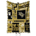 personalized ucf knights helmet passion gold quilt blanket best selling