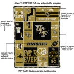 personalized ucf knights helmet passion gold quilt blanket best selling