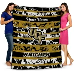 personalized ucf knights layered florals gold white quilt blanket best selling