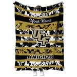 personalized ucf knights layered florals gold white quilt blanket best selling