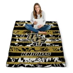 personalized ucf knights layered florals gold white quilt blanket best selling